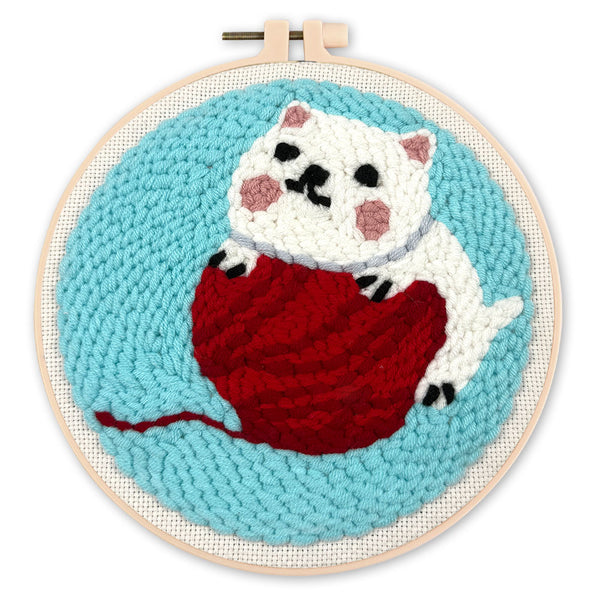 Punch Needle Kit - Cat with Yarn Ball