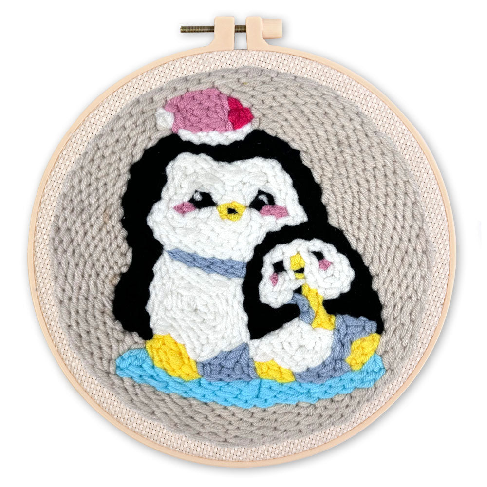 Punch Needle Kit - Mom & Baby Penguin