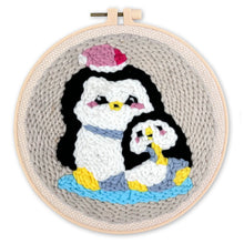 Load image into Gallery viewer, Punch Needle Kit - Mom &amp; Baby Penguin
