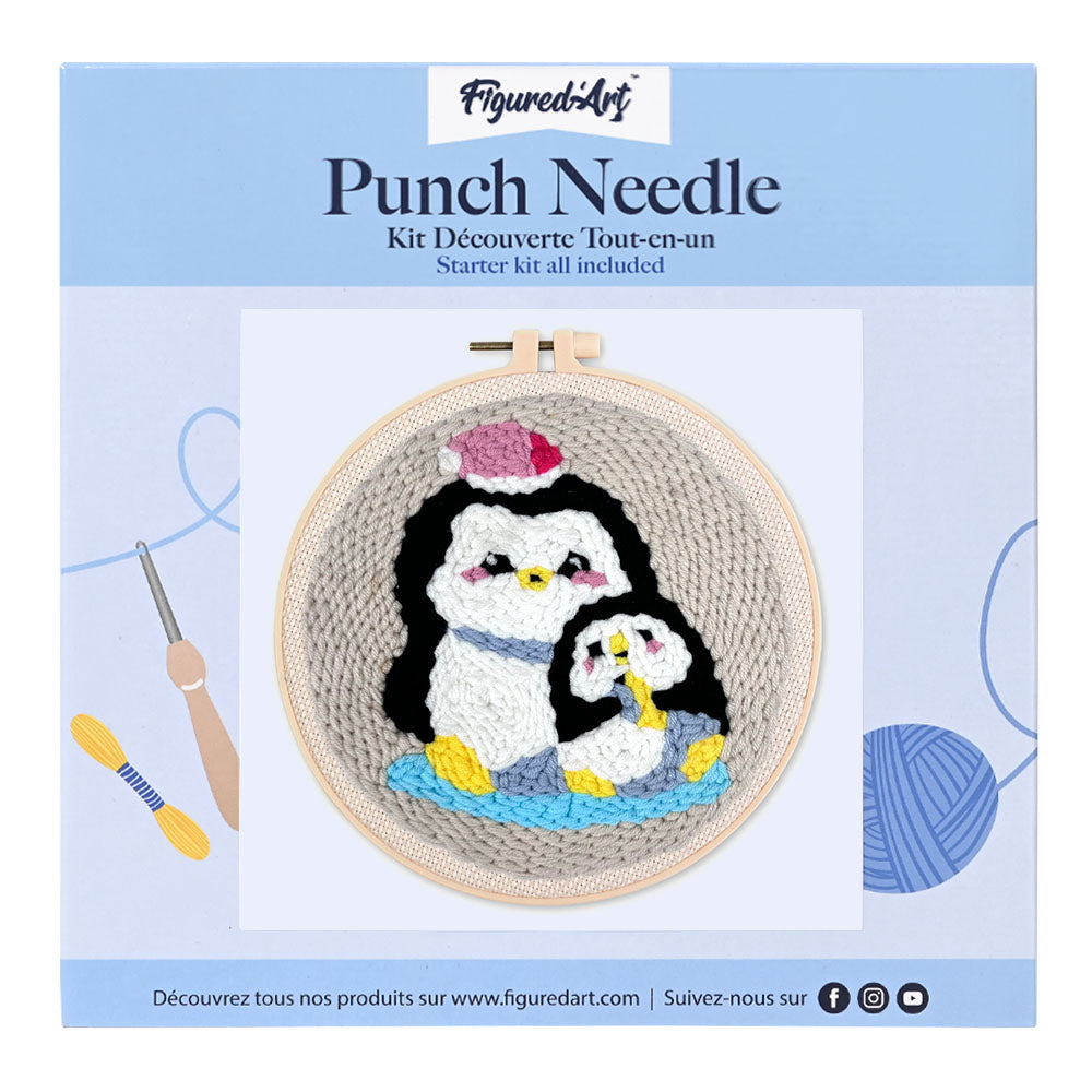 Punch Needle Kit - Mom & Baby Penguin
