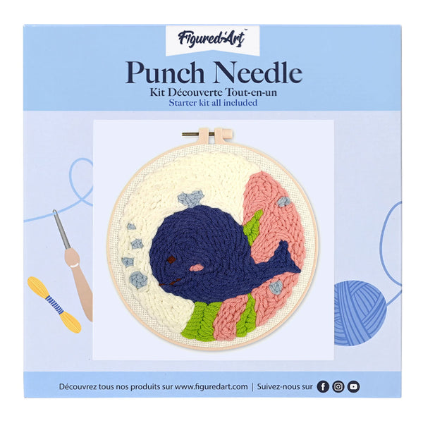 Punch Needle Kit - Smiling Blue Whale