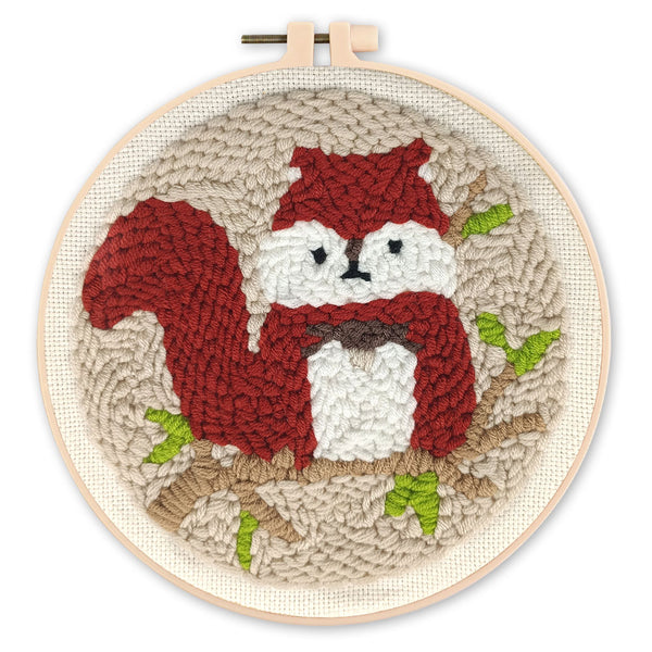 Punch Needle Kit - Cute Squirrel