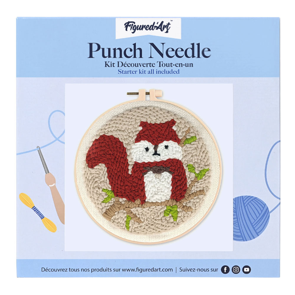 Punch Needle Kit - Cute Squirrel