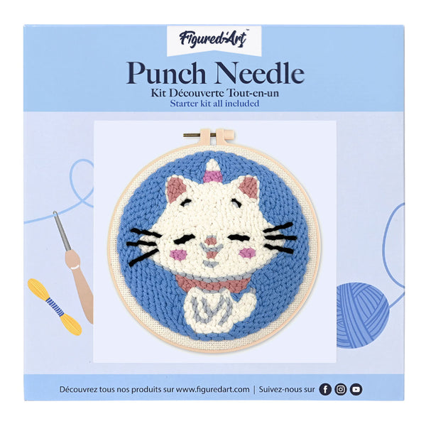 Punch Needle Kit - Unicorn Cat