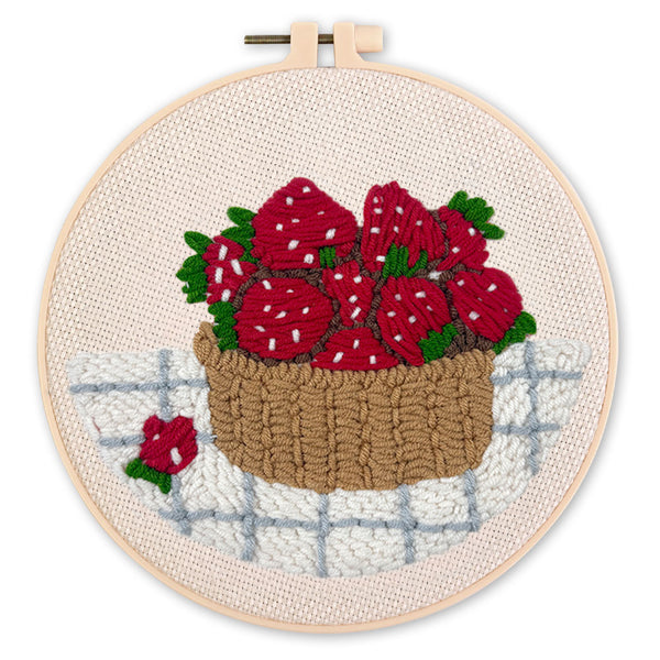 Punch Needle Kit - Strawberry Basket
