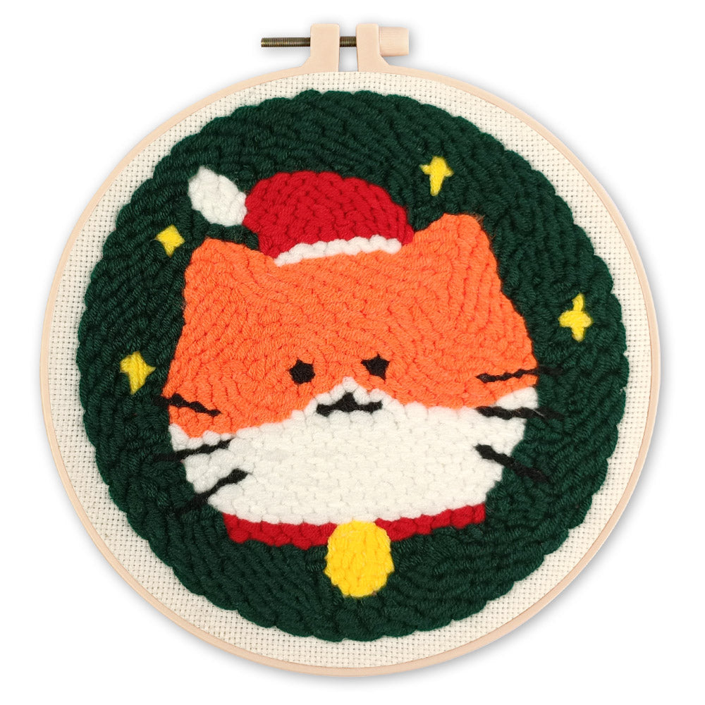 Punch Needle Kit - Santa Cat