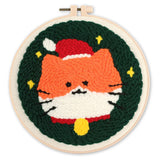 Punch Needle Kit - Santa Cat