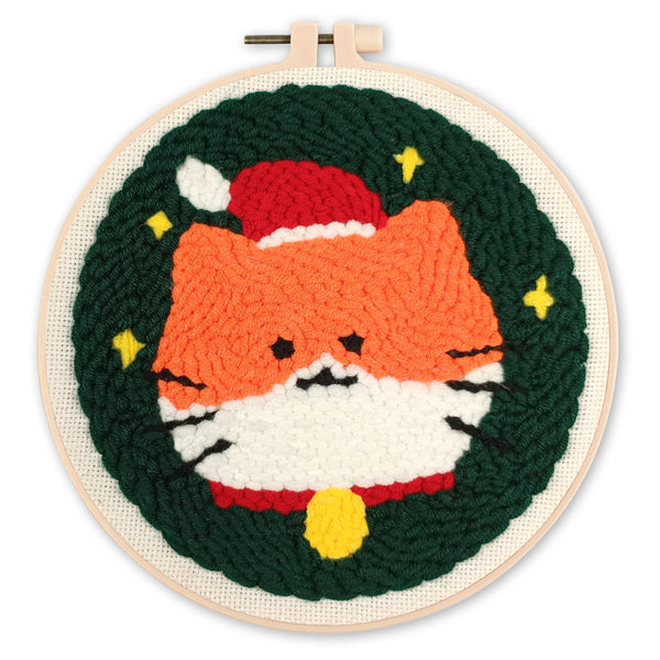 Punch Needle Kit - Santa Cat