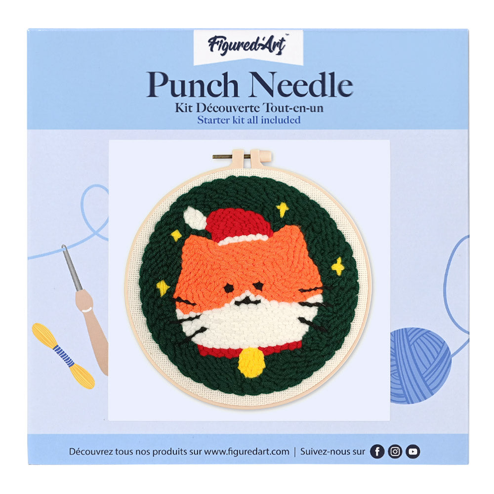 Punch Needle Kit - Santa Cat