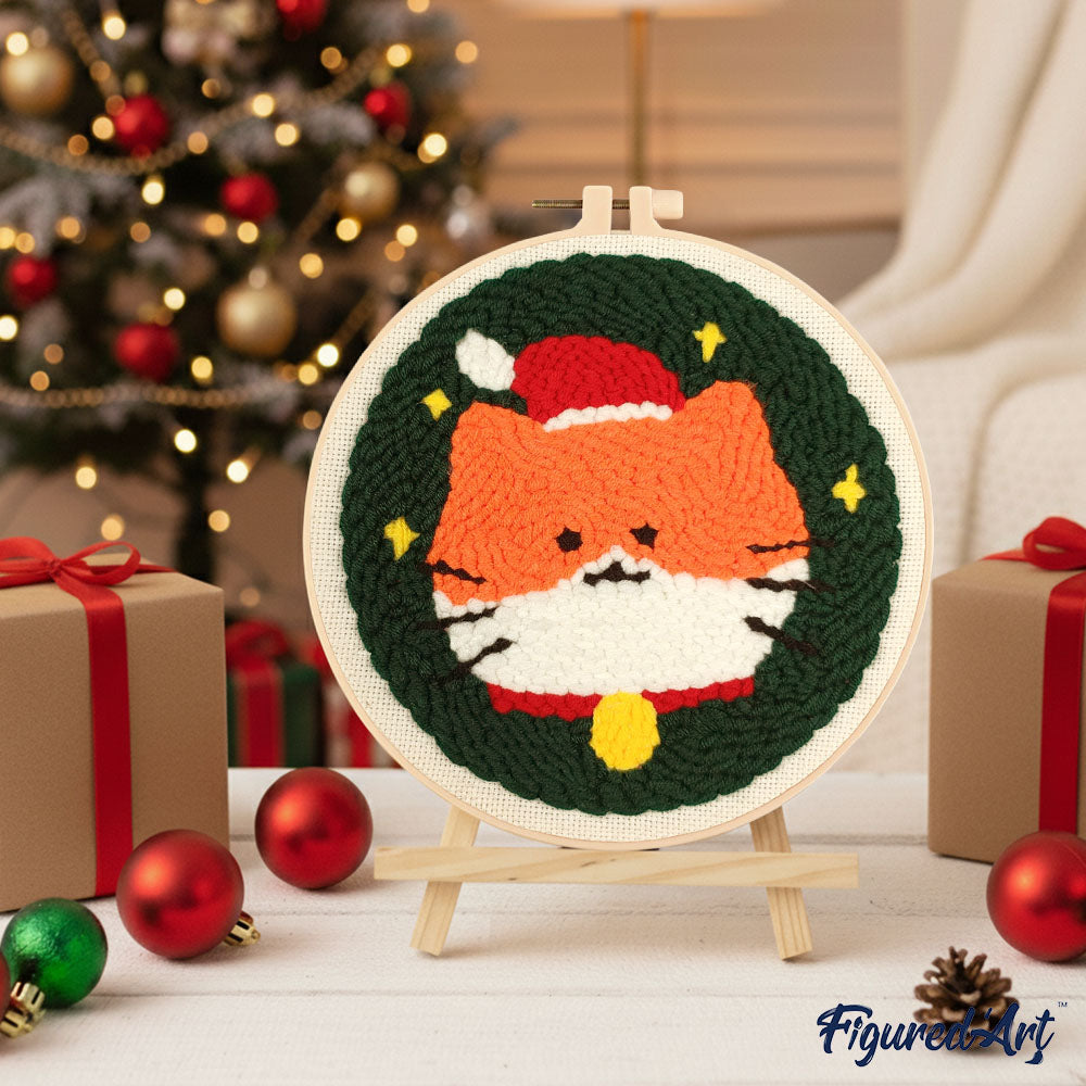 Punch Needle Kit - Santa Cat