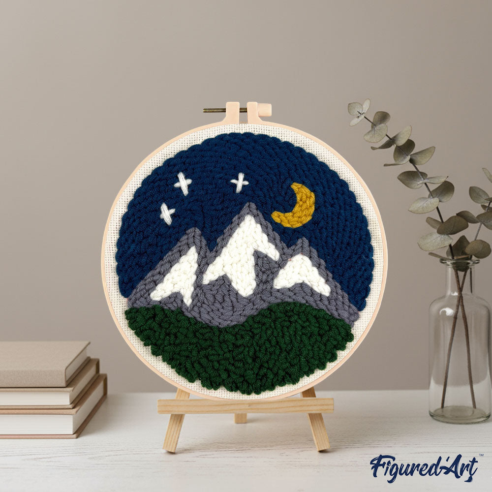 Punch Needle Kit - Mountains at Night