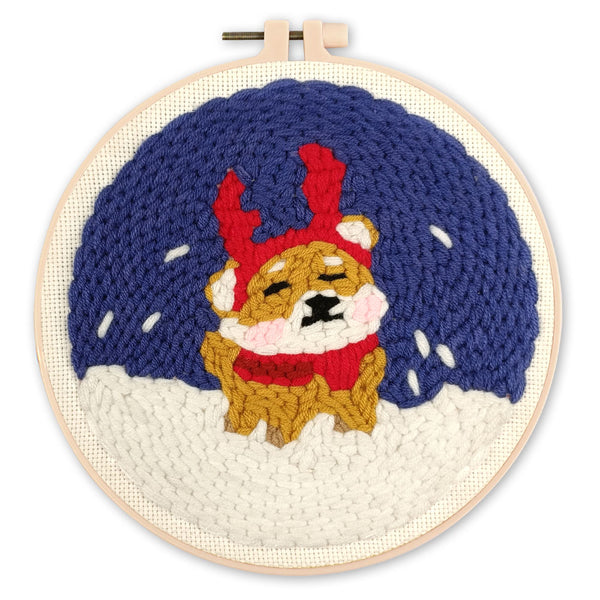 Punch Needle Kit - Reindeer Dog