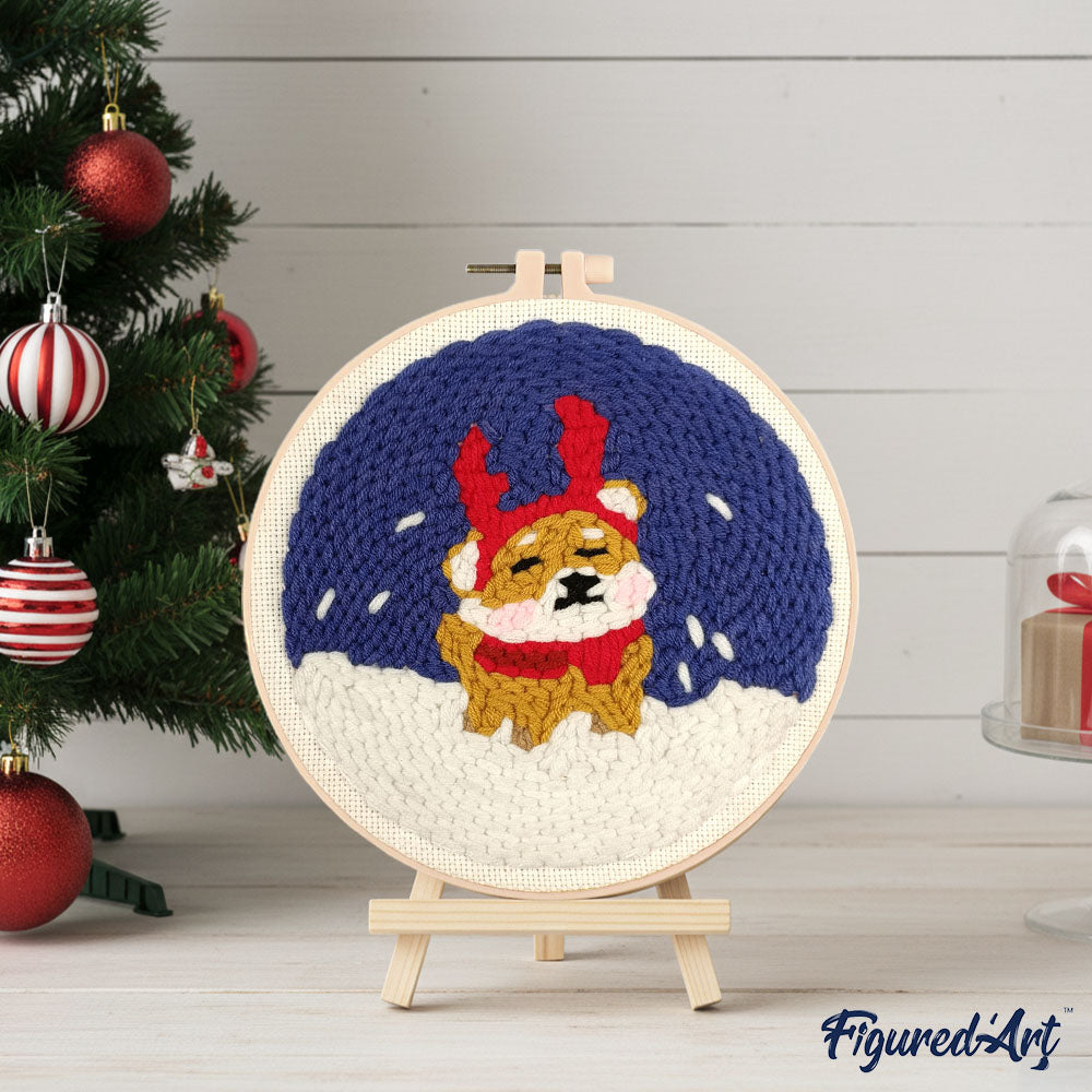 Punch Needle Kit - Reindeer Dog