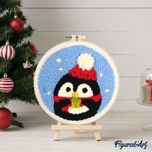Load image into Gallery viewer, Punch Needle Kit - Santa Penguin