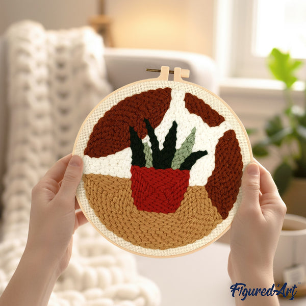 Punch Needle Kit - Red Pot Plant
