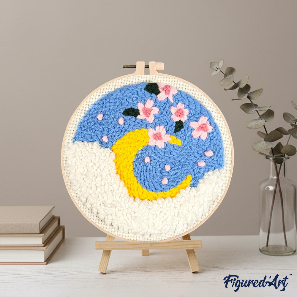 Punch Needle Kit - Sakura and the Moon