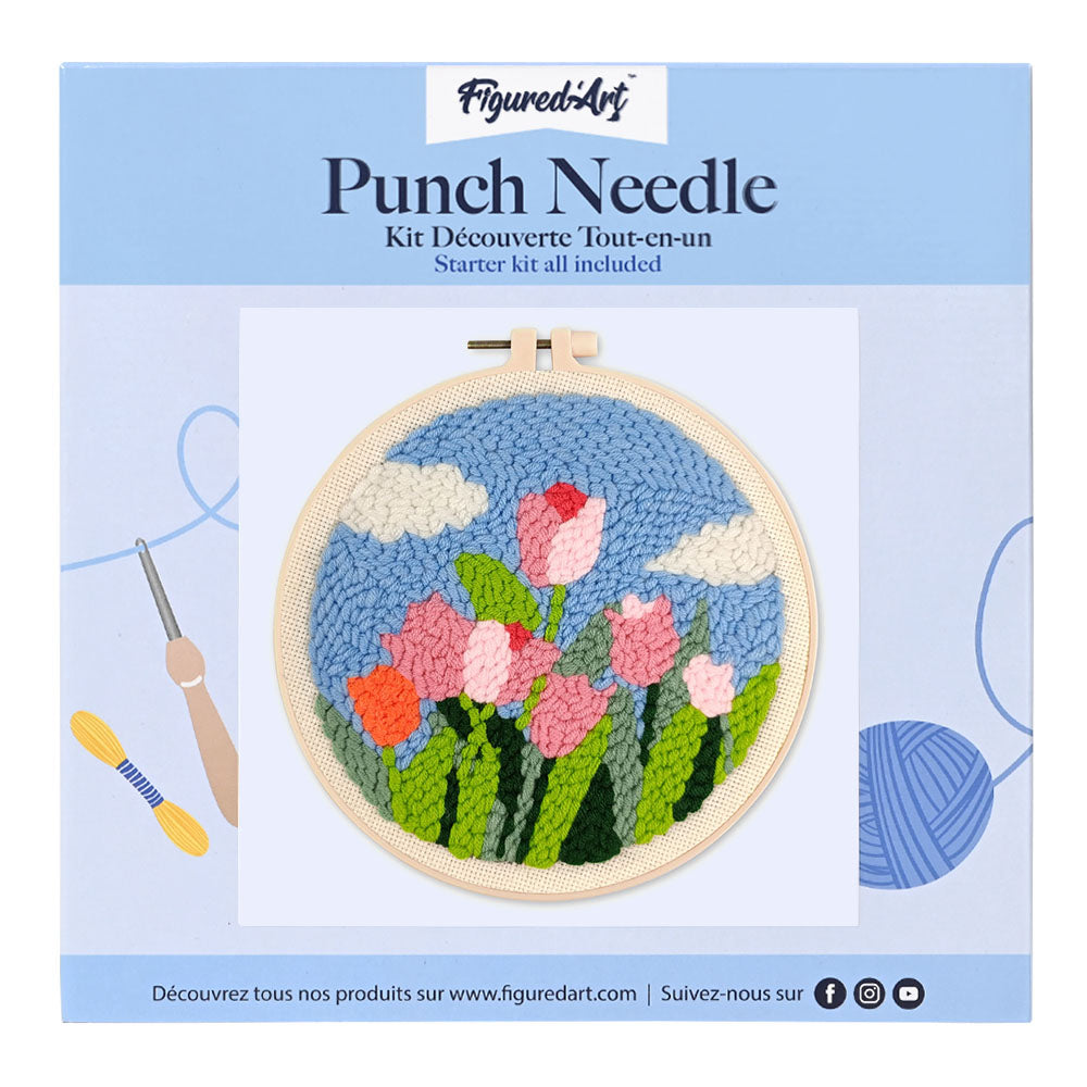 Punch Needle Kit - Tulips and Blue Sky