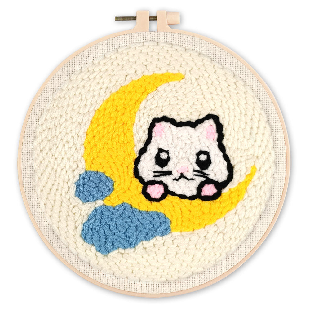 Punch Needle Kit - Cat on the Moon