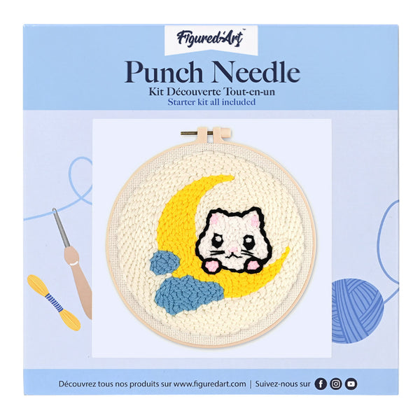Punch Needle Kit - Cat on the Moon