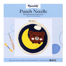 Load image into Gallery viewer, Punch Needle Kit - Cute Bear on the Moon