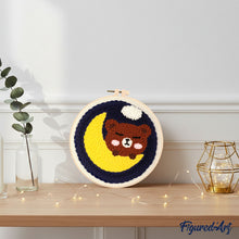 Load image into Gallery viewer, Punch Needle Kit - Cute Bear on the Moon