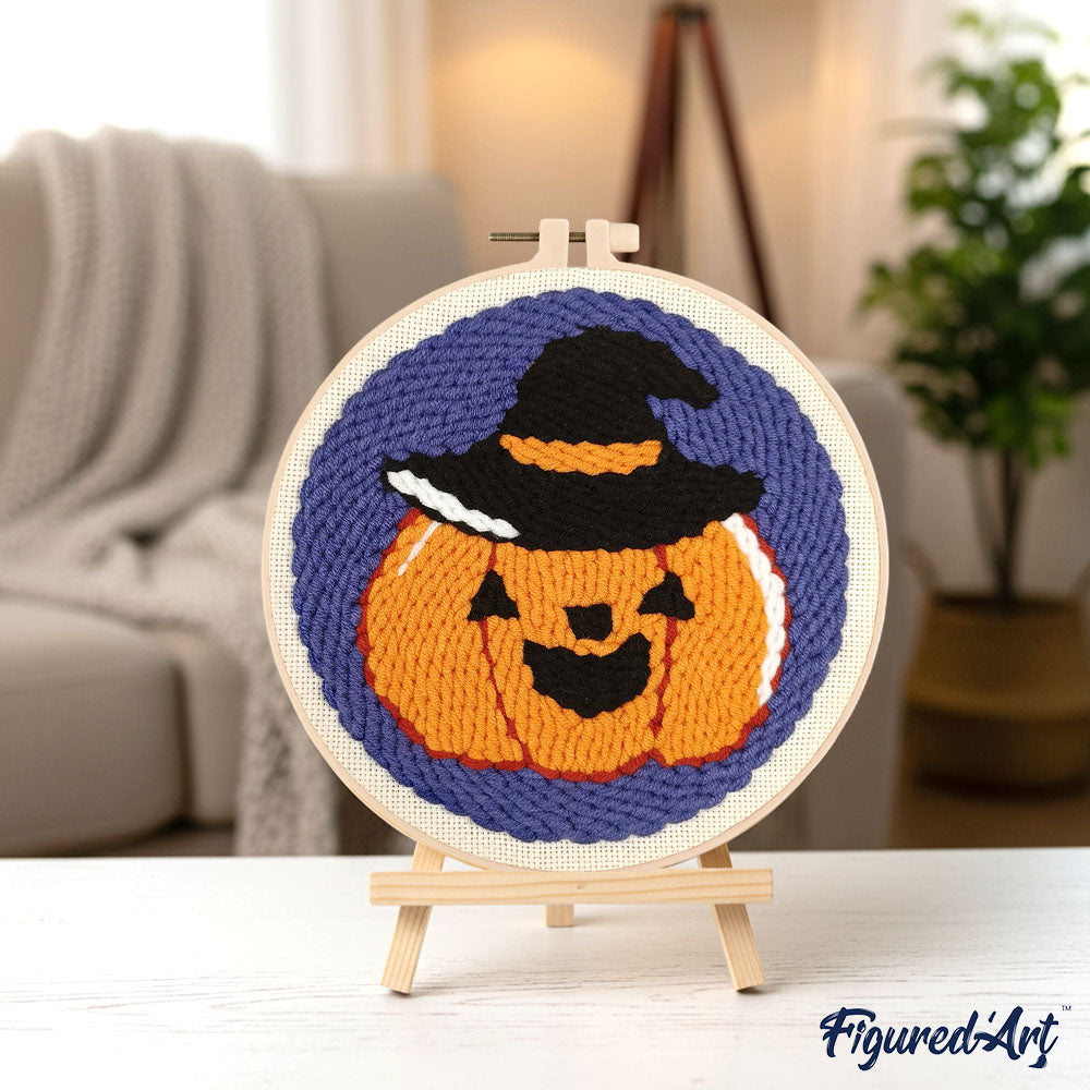 Punch Needle Kit - Halloween Pumpkin