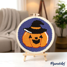 Load image into Gallery viewer, Punch Needle Kit - Halloween Pumpkin
