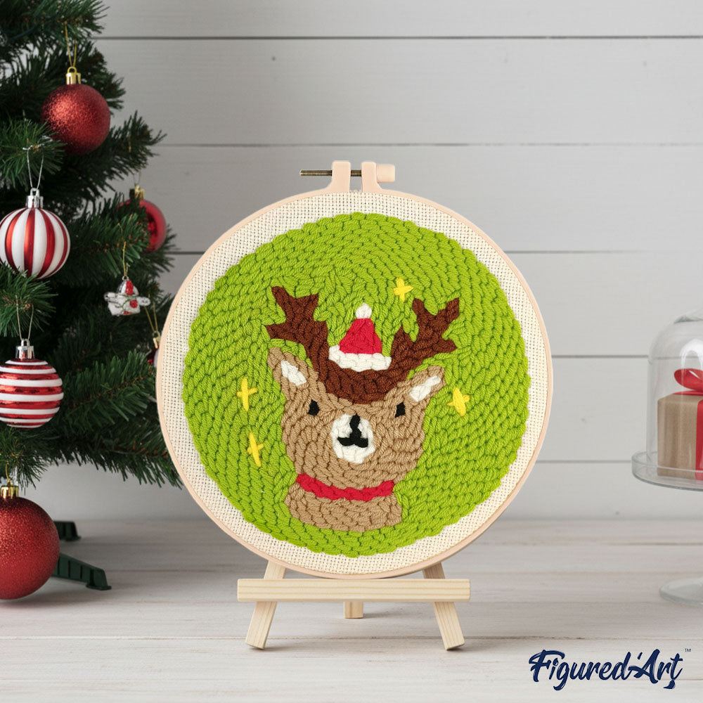 Punch Needle Kit - Santa Deer