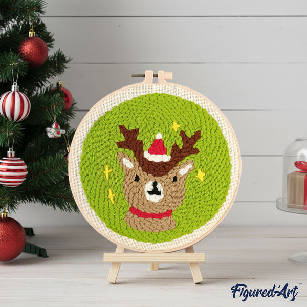 Punch Needle Kit - Santa Deer