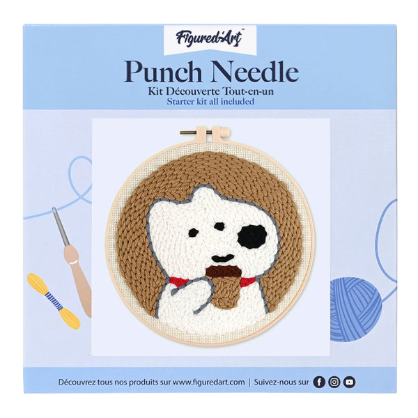 Punch Needle Kit - White Dog and Coffee