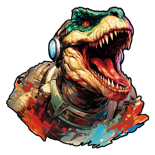 Wooden Puzzle - Hipster Dinosaur