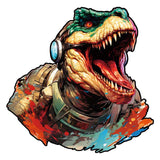 Wooden Puzzle - Hipster Dinosaur