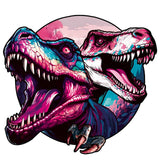 Wooden Puzzle - Pink Twin Dinosaurs