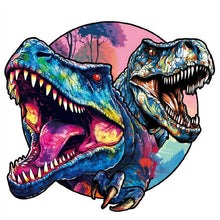 Load image into Gallery viewer, Wooden Puzzle - Cool Twin Dinosaurs