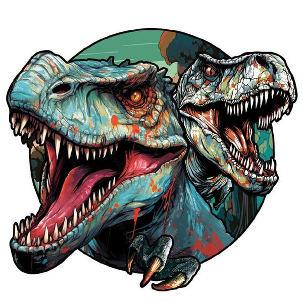 Wooden Puzzle - Twin Stone Dinosaurs
