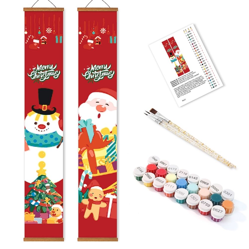 Paint by Numbers Front Door Hanging Banners - Christmas Wishes