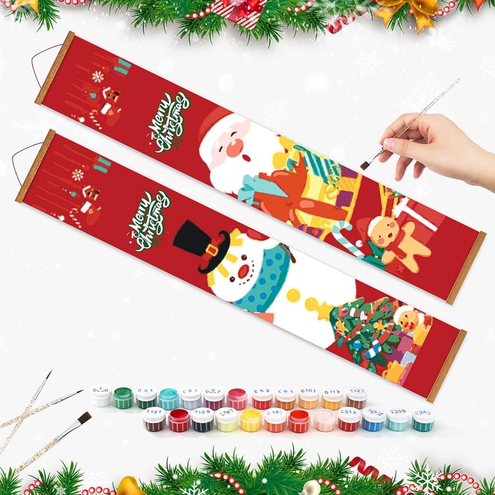 Paint by Numbers Front Door Hanging Banners - Christmas Wishes