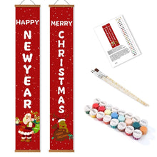 Load image into Gallery viewer, Paint by Numbers Front Door Hanging Banners - Santa &amp; Reindeer