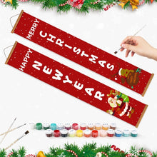 Load image into Gallery viewer, Paint by Numbers Front Door Hanging Banners - Santa &amp; Reindeer