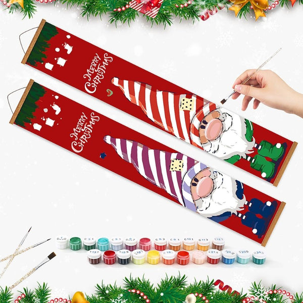 Paint by Numbers Front Door Hanging Banners - Christmas Gnomes