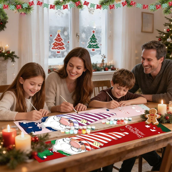 Paint by Numbers Front Door Hanging Banners - Christmas Gnomes