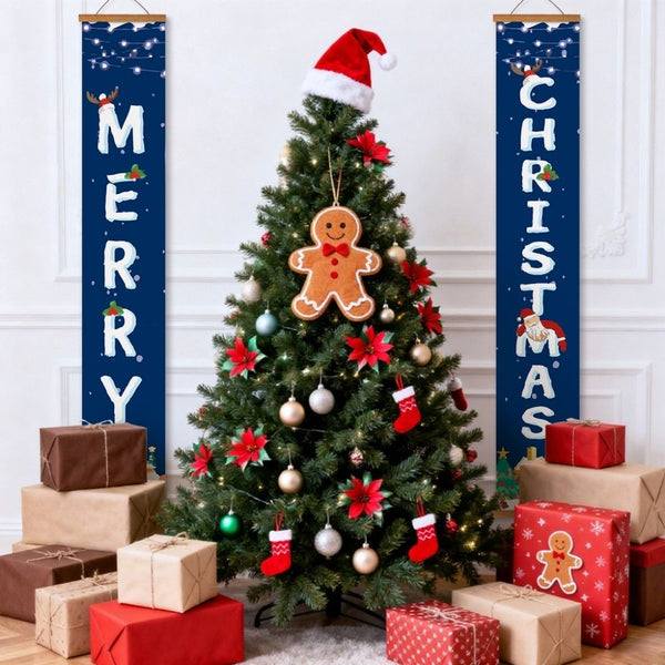 Paint by Numbers Front Door Hanging Banners - Santa Greetings