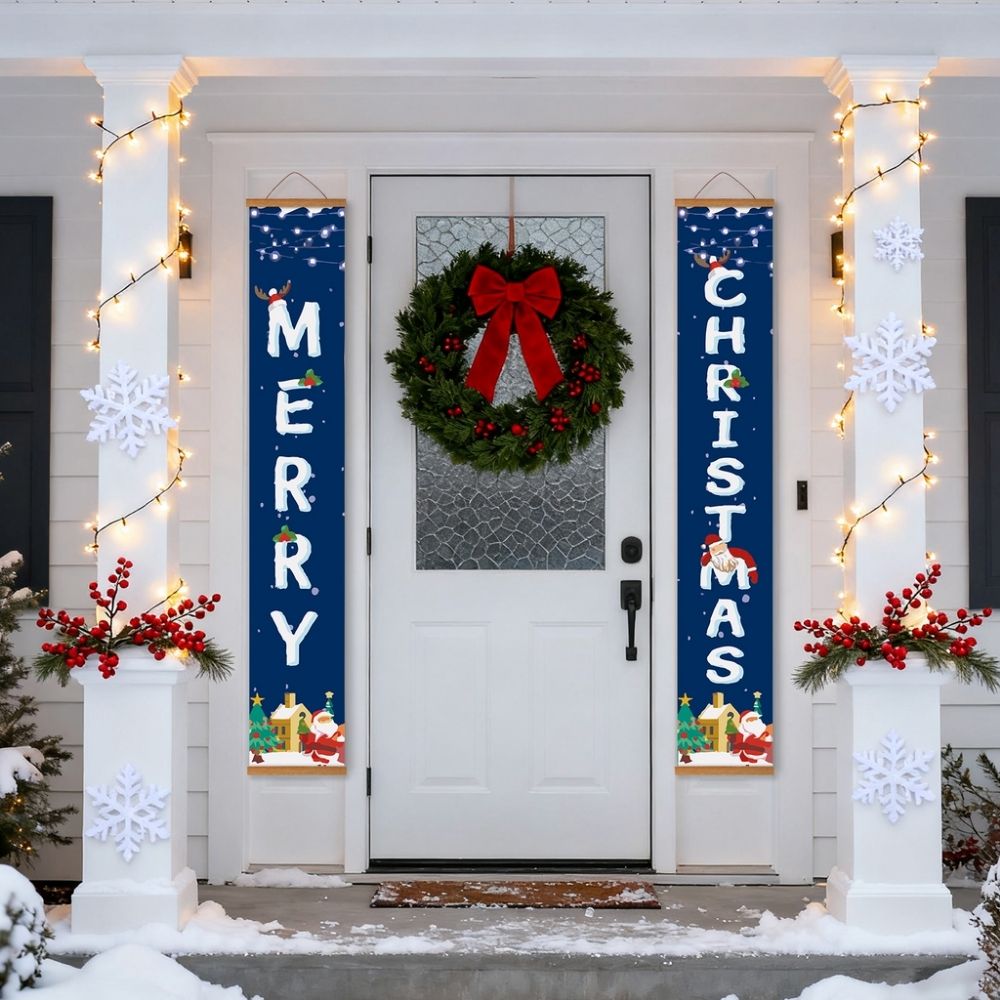 Paint by Numbers Front Door Hanging Banners - Santa Greetings