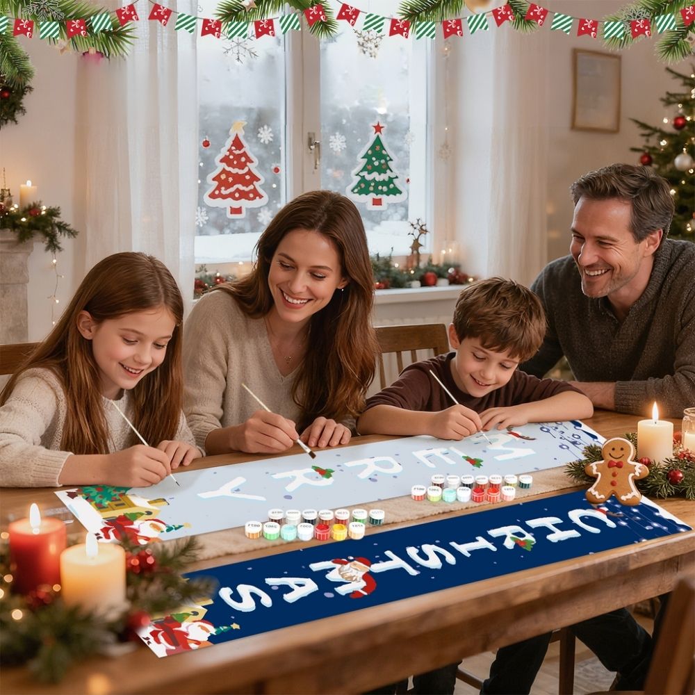 Paint by Numbers Front Door Hanging Banners - Santa Greetings