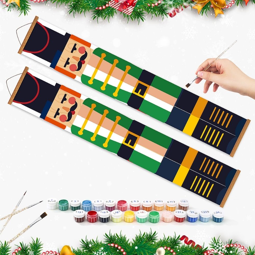 Paint by Numbers Front Door Hanging Banners - Festive Nutcracker