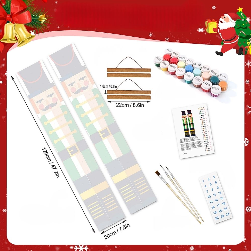 Paint by Numbers Front Door Hanging Banners - Festive Nutcracker