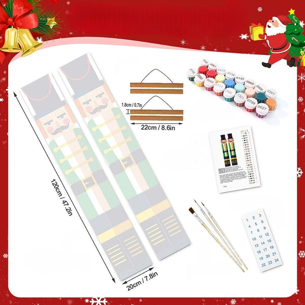 Paint by Numbers Front Door Hanging Banners - Festive Nutcracker