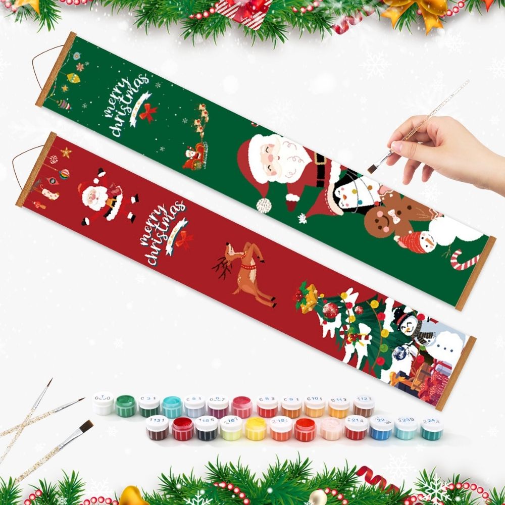 Paint by Numbers Front Door Hanging Banners - Christmas Spirit