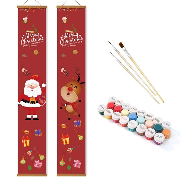 Paint by Numbers Front Door Hanging Banner - Festive Greetings