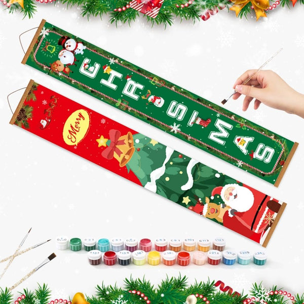 Paint by Numbers Front Door Hanging Banner - Joyful Season
